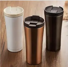 Alta Calidad de Doble Pared de Acero Inoxidable Termo De Café Tazas Tazas Termo taza del Frasco de Vacío Botella Térmica 500 ml Vaso de Navidad