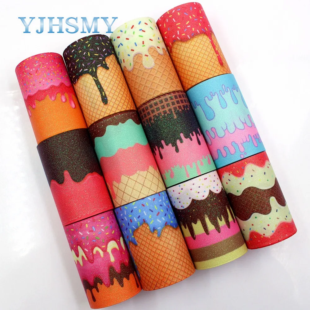 

YJHSMY C-18106-133,5 yards, 75 mm flash Ribbons Thermal transfer Printed grosgrain Wedding Accessories DIY handmade material