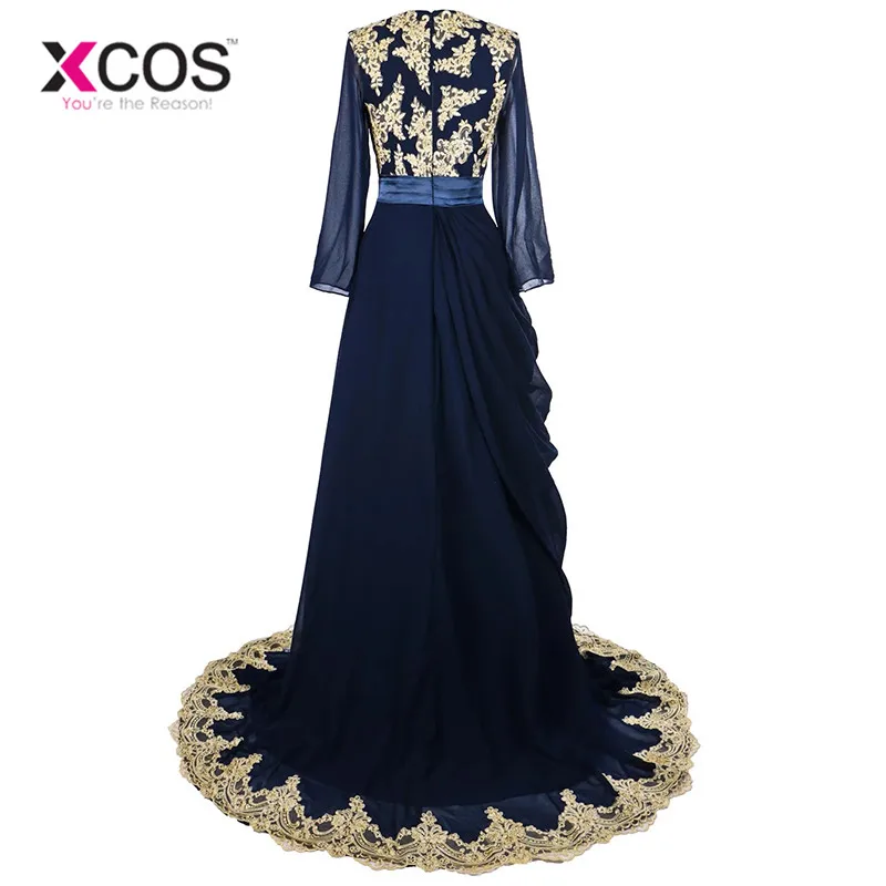 XCOS-2016-Real-Picture-Navy-Blue-Abaya-Dubai-Moroccan-Kaftan-Prom-Dress-Embroidery-Long-Sleeve-Hijab (2)
