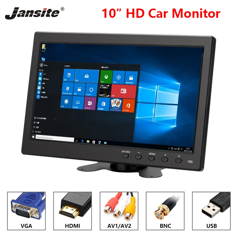 

Jansite 10" Car Monitor IPS camera HD Car Rear View monitor Parking Rearview System HDMI + Backup camera Support Farm Machinery