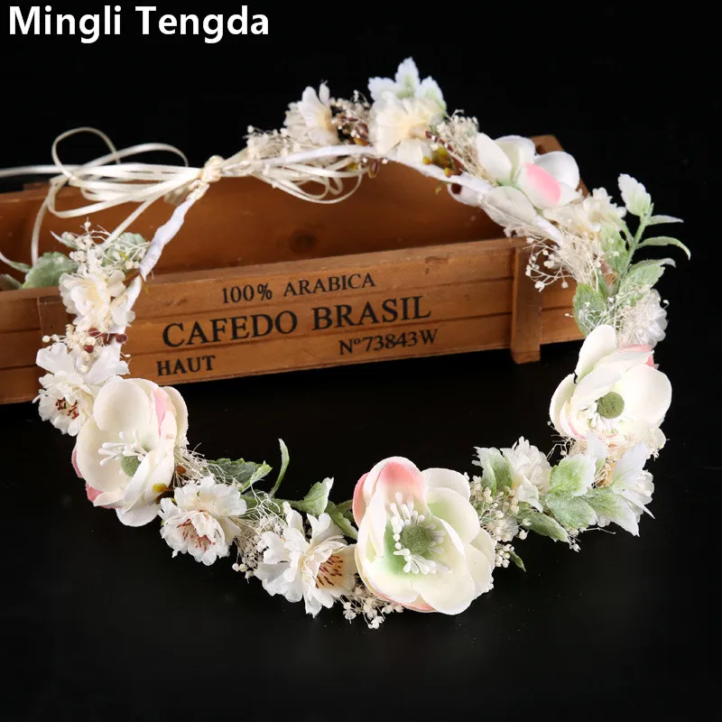 

Mingli Tengda 2018 New Elegant Sweet Wedding Headwear Fashion Bridal Flowers Bride Headband Wedding Flowers Bridal Accessories