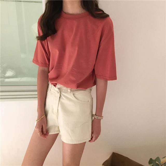 Jielur Tee Shirt 15 jednolity kolor podstawowe T koszula kobiety na co dzień O-neck Harajuku lato Top koreański Hipster biały t-shirt S-XL Dropship tanie i dobre opinie COTTON Poliester Elastan NONE Tees Stałe Topy Krótki REGULAR t shirt women camisetas mujer streetwear magliette donna Jielur Tee Shirt 15 jednolity kolor podstawowe T koszula kobiety na co dzień O-neck Harajuku lato Top koreański Hipster biały t-shirt S-XL Dropship tanie i dobre opinie COTTON Poliester Elastan NONE Tees Stałe Topy Krótki REGULAR t shirt women camisetas mujer streetwear magliette donna