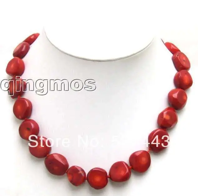 

Wholesale SALE GENUINE NATURAL BIG 14-15mm BAROQUE Red Coral Necklace