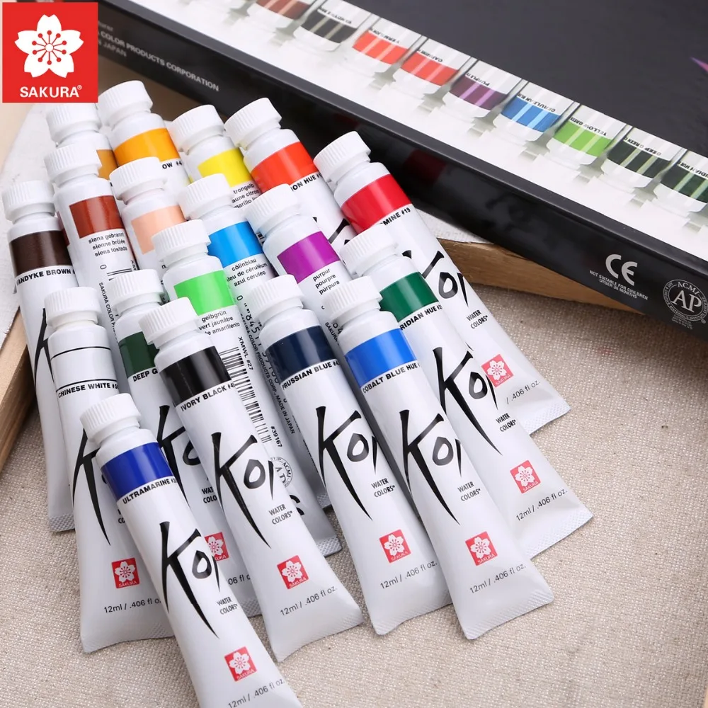 Amazon.com: Koi Watercolor Paints 12ml 18/Pkg-Assorted Colors