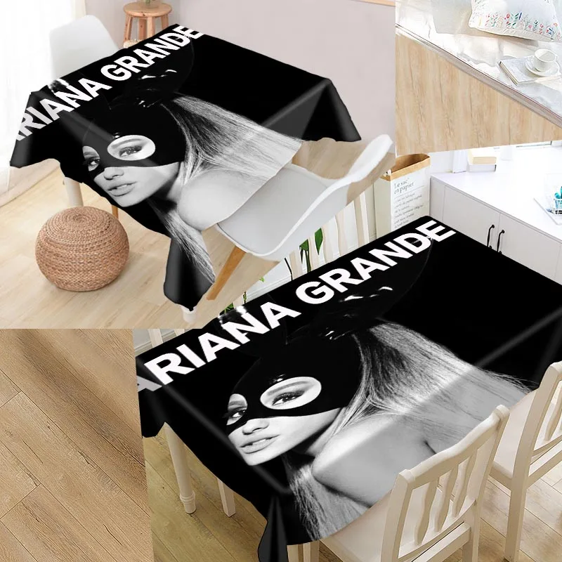 

Custom Ariana Grande Table Cloth Oxford Rectangular Waterproof Oilproof Table Cover Wedding Tablecloth &L035SJ