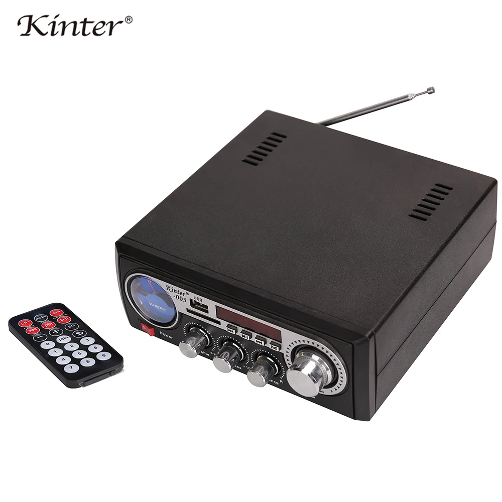 Kinter-003 mini amplifier audio stereo sound supply power 220V and DC12V offer USB SD card input FM radio remote control Kinter-003 mini amplifier audio stereo sound supply power 220V and DC12V offer USB SD card input FM radio remote control