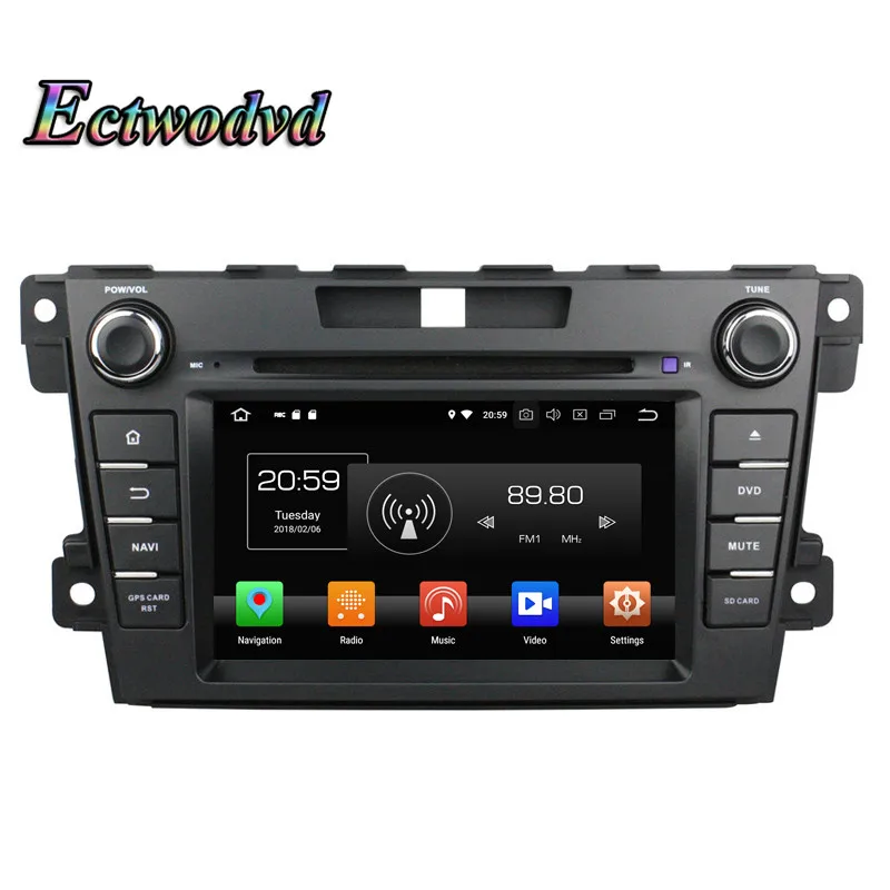 Best Ectwodvd Octa Core 4G RAM 64G ROM Android 9.0 Car Multimedia DVD Player GPS HeadUnit For Mazda CX-7 2012 2013 1
