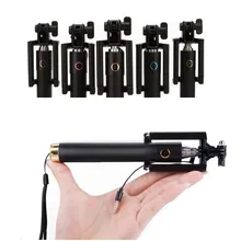 Мини селфи кнопка с фиксацией Проводная силиконовая рукоятка-Монопод универсальная для iPhone7s 7 Android samsung huawei Xiaomi палочки