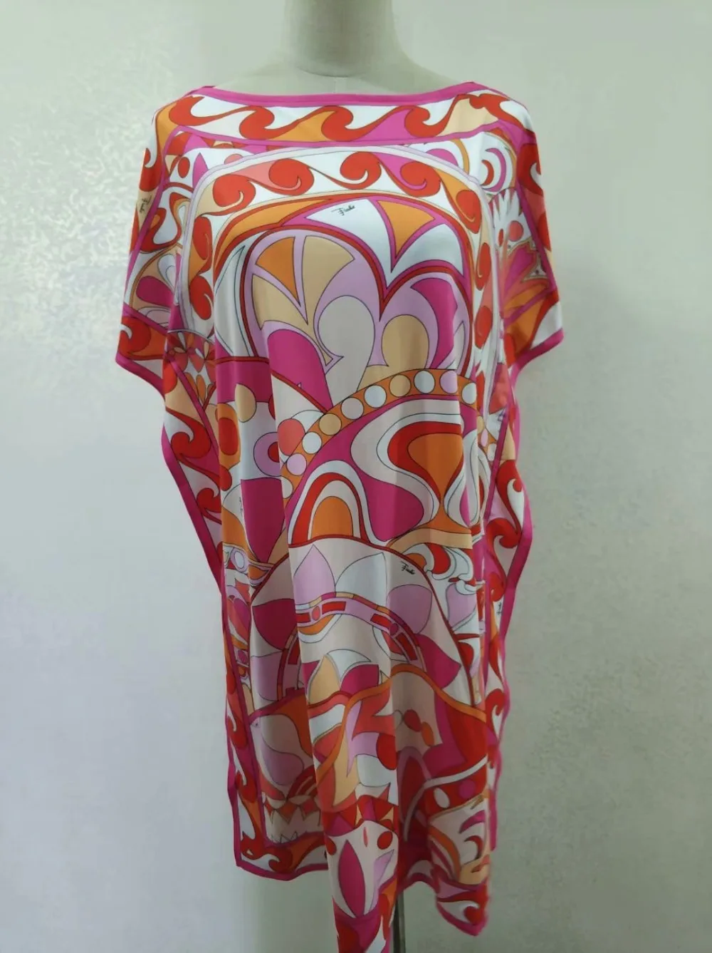 Новинка модное дизайнерское платье женское с короткими рукавами красное с геометрическим принтом большой размер XXL стрейч Джерси свободное шелковое платье на день