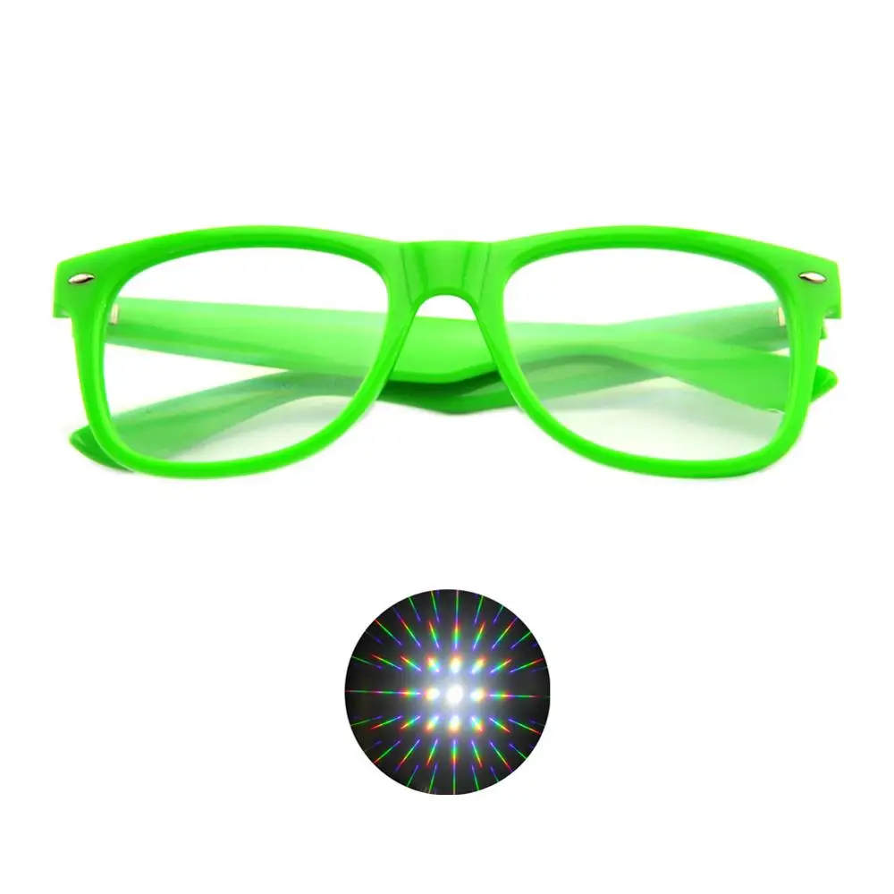 Green Color 1 шт. HONY 3D конечная Дифракционная Glasses-3D Призма эффект EDM Радужный стиль Rave Frieworks Звездная буря очки для фестивалей - Цвет: Green Color