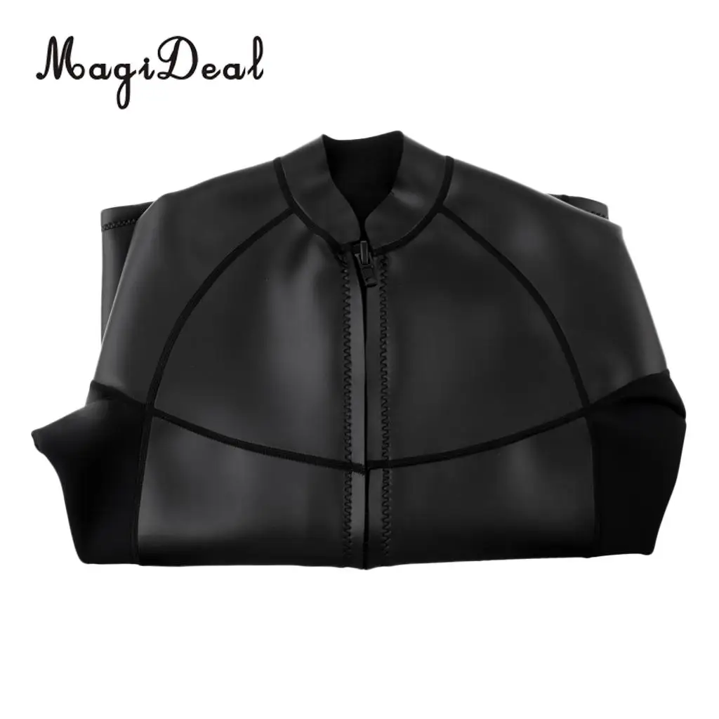 MagiDeal 2mm Premium Neoprene Men's Wetsuits Top Long Sleeve Front Zipper Diving Surfing Swimming Snorkel Suit Dive Skins