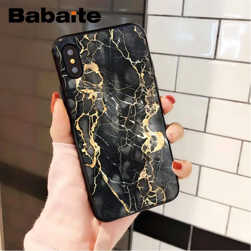 Babaite черный золотой мраморный ТПУ Черный чехол для телефона, чехол для iPhone 8 7 6 6S Plus X XS MAX 5 5S SE XR 11 11pro 11promax Shell - Цвет: A4