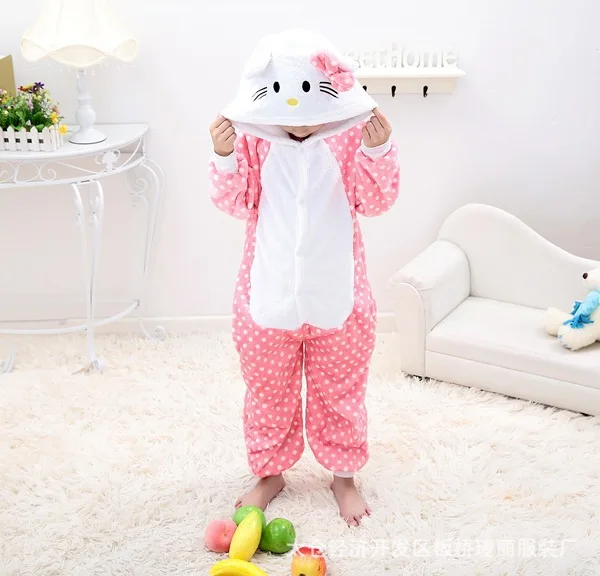 white doted pink hello kitty cat cosplay jumpsuit costumes for hello kitty kid costume
