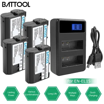 

BATTOOL for Nikon 7.2V 2800mAh EN-EL15 EN EL15 ENEL15 DSLR D600 D610 D800 D800E D810 D7000 D7100 D7200 V1 Battery + Charger