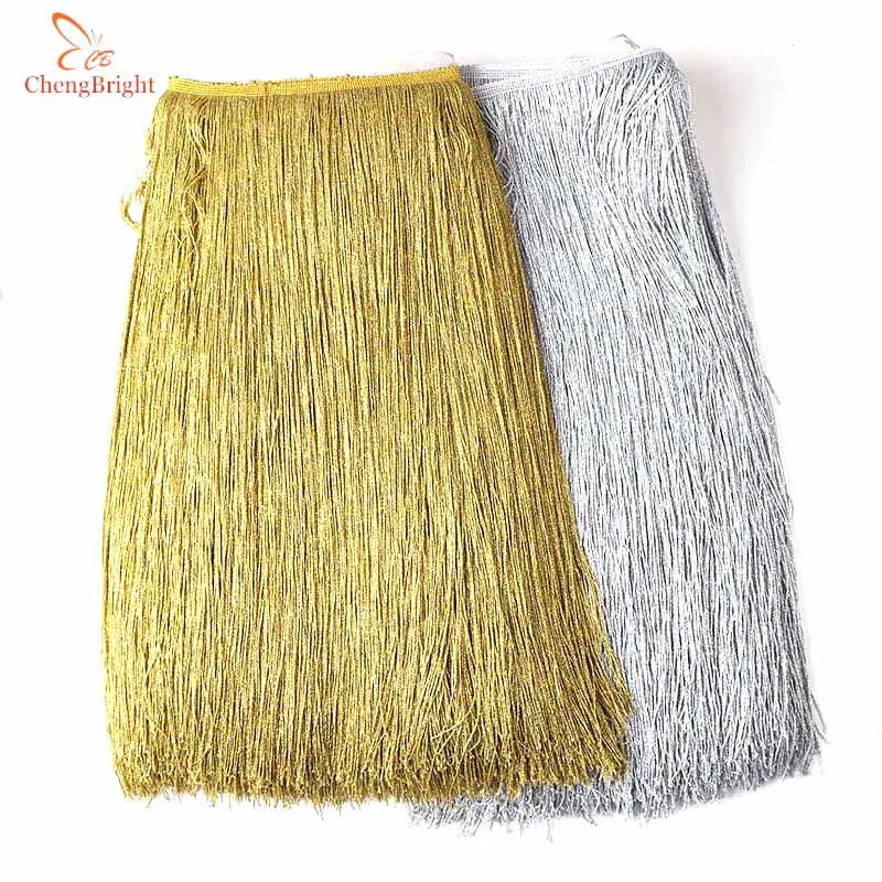 

Beatiful 5Yard/Pack Silver Fringe Trim Tassel Fringe Trimming Latin Dress Stage Clothes Accessories 50cm Wide Lace Ribbon Tassel