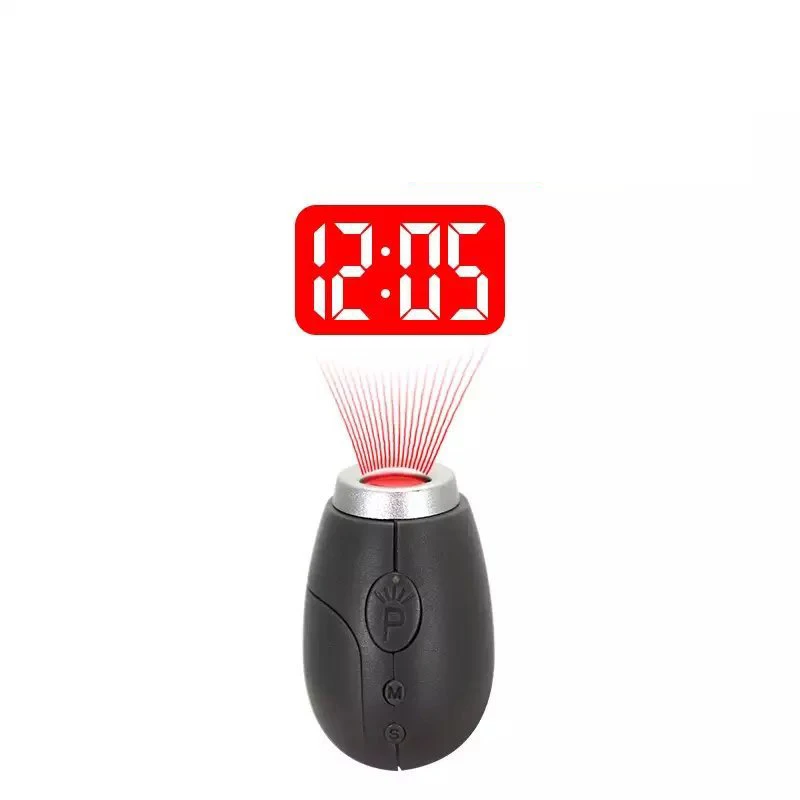 Mini Portable LED Projection Clock with Key Chain Digital&Analog