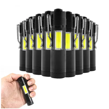 

5/10pcs Pen Lights Portable Mini LED Flashlight Torch CREE XPE+COB Flash Light 3800LM Work Hunting Lamp use AA or 14500 Battery