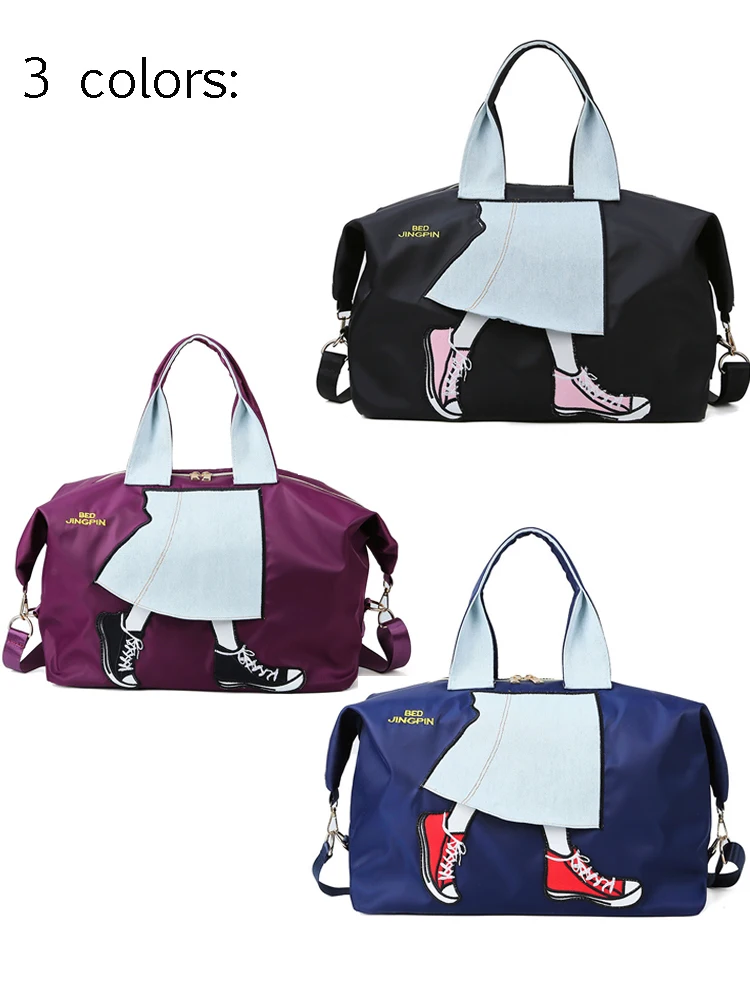 Брендовая спортивная сумка с принтом для девушек, женская сумка для фитнеса, Черная Женская дорожная сумка на плечо для занятий йогой, спортивные сумки