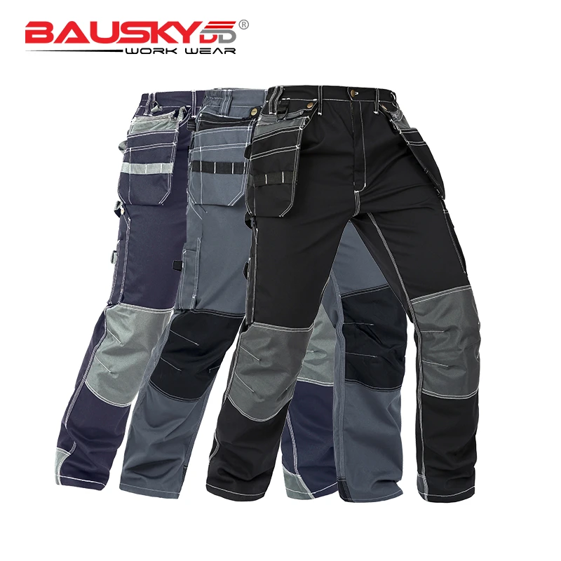 Bauskydd Working Clothes Men's Black Workwear Pants Multi Pockets Working Uniforms Pockets For Tools Free Shipping superdry cargo pants