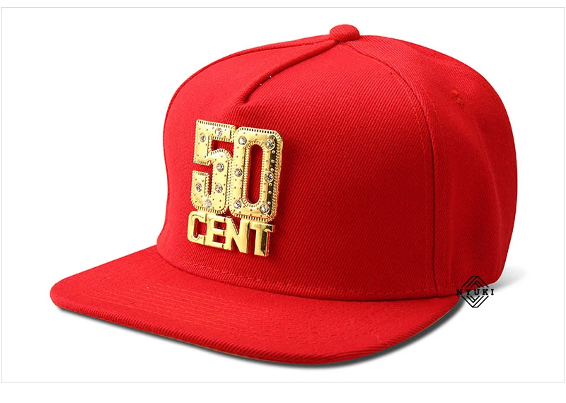 NYUK Snapback шапки оптом Bling Iced Out Gold 50 CENT бейсболка шляпа хип-хоп для мужчин и женщин Повседневная прямая Лоскутная Кепка s