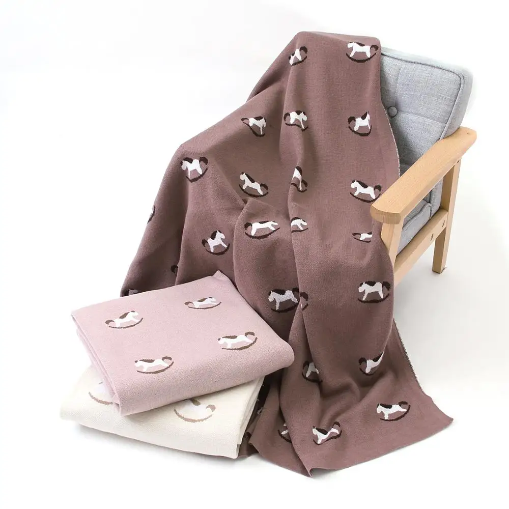 Goedkoop Baby Dekens Gebreide Katoen Pasgeboren Wieg Beddengoed Deken Leuke Baby Jongens Meisjes Kinderwagen Mand Covers 100*80 Cm Kids quilts