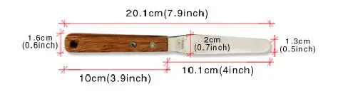 

free shipping 4# High Quality Wooden Handle Stainless Steel Spatula Screen Printing Ink Tools