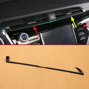 

Carbon Fiber Look Black Trims For 2018 Toyota Camry Hybrid Car Dashboard Center Air Vent Moulding Extra Added Covers Accessories