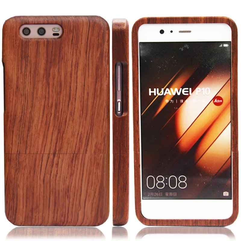 2018 Роскошные для Huawei Ascend P10 случае qimei натурального бамбука и дерева Shell обложка