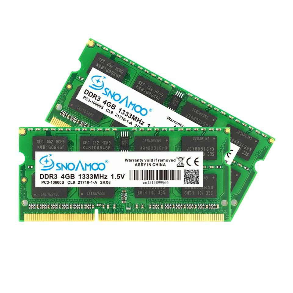 SNOAMOO DDR3 4 Гб 1333/1600 МГц Память Ram ноутбук память SO-DIMM PC3-10600S 204 Pin 1,5 V 2Rx8 SO-DIMM памяти компьютера гарантия