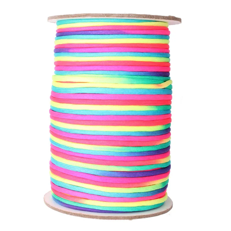 CAMPINGSKY 100 متر (328 قدم) النايلون قوس قزح paracord جديد 550 Paracord في المظلة الحبل الحبل حبل 7 ستراند تسلق التخييم