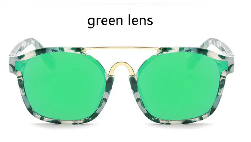 Женские солнцезащитные очки в пластиковой оправе зеркальные очки красный розовый зеленый модные дизайнерские женские Солнцезащитные очки женские очки gafas de sol - Цвет линз: green lens