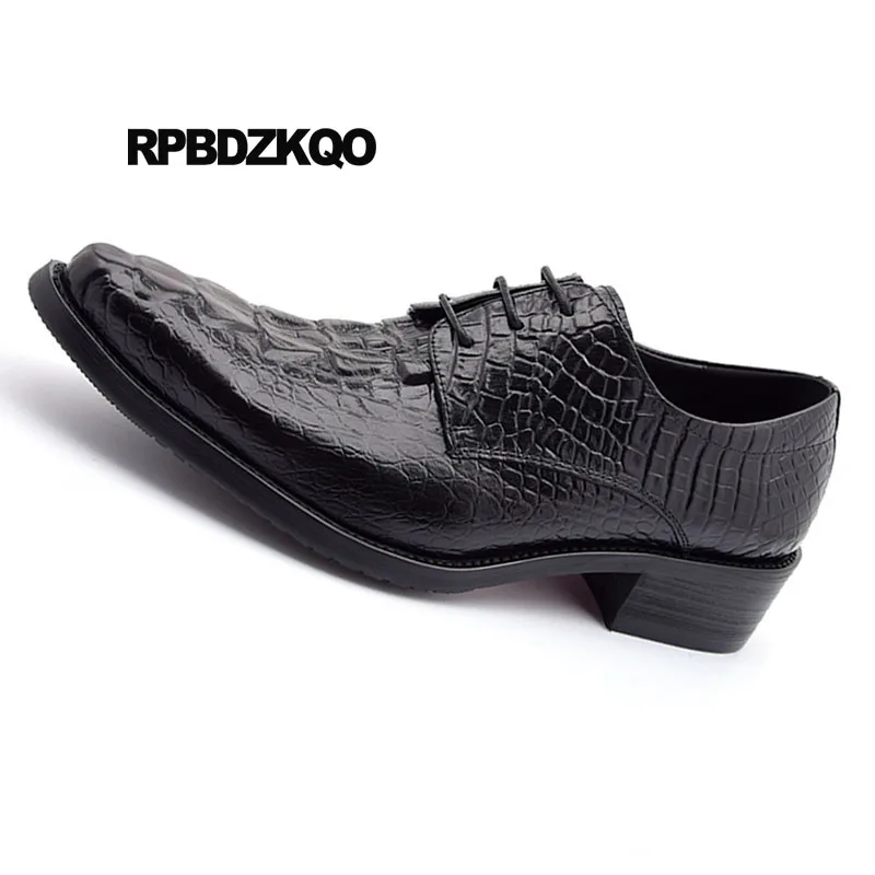 Pointu Oxfords Cuir En Formelle marron Serpent Britannique Python Alligator La Robe Hommes Noir De Chaussures Style Bout Noir À Peau Main Crocodile HPZwA