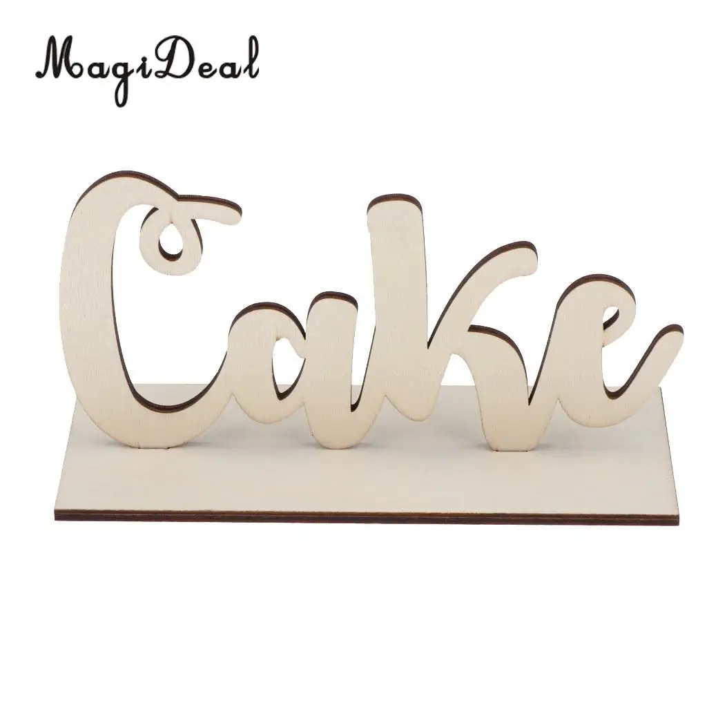 MagiDeal Shabby Chic Freestanding Wooden Cake Table Sign Wedding Birthday Reception Party Decor