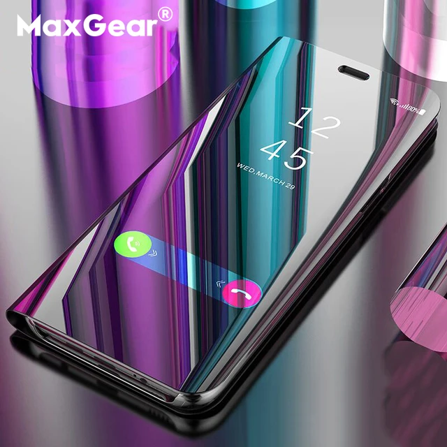 Mirror Flip Stand Case For Xiaomi Redmi 6 6A 6 Pro 4A 4X 5 Plus S2 Y1 Lite Smart Clear View Cover For Redmi Note 3 4 4X 5A 5 Pro