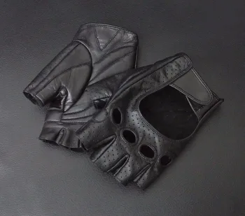 

2017 SPEXCEL High Quality black Leather Mitts Cycling half finger Sheep Leather gloves free shipping