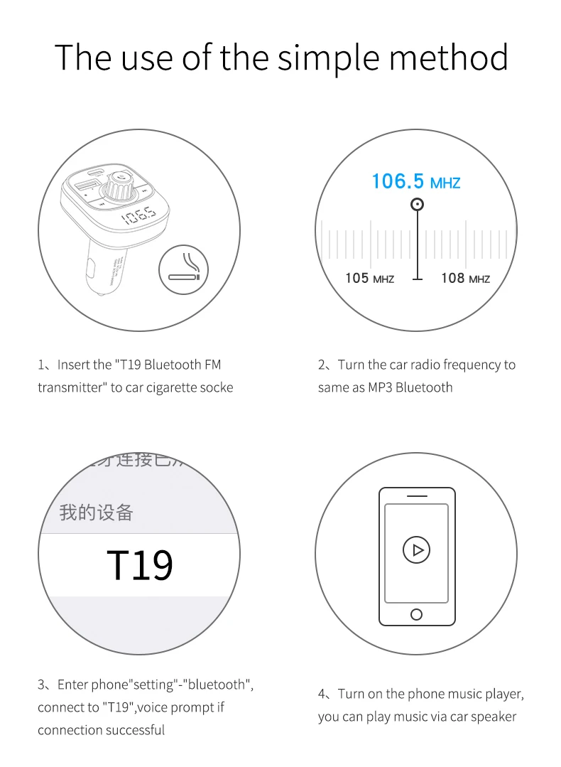 KORSEED Bluetooth Handsfree Kit type-C USB Автомобильное зарядное устройство fm-передатчик радио TF карта музыкальный Mp3 плеер беспроводной автомобильный комплект Hands-free