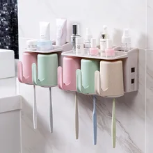 Бытовой всасывания стене висит зубная щетка стойки для полоскания комплект творческой присоски зубная паста зубная щетка стойки Чистка чашки