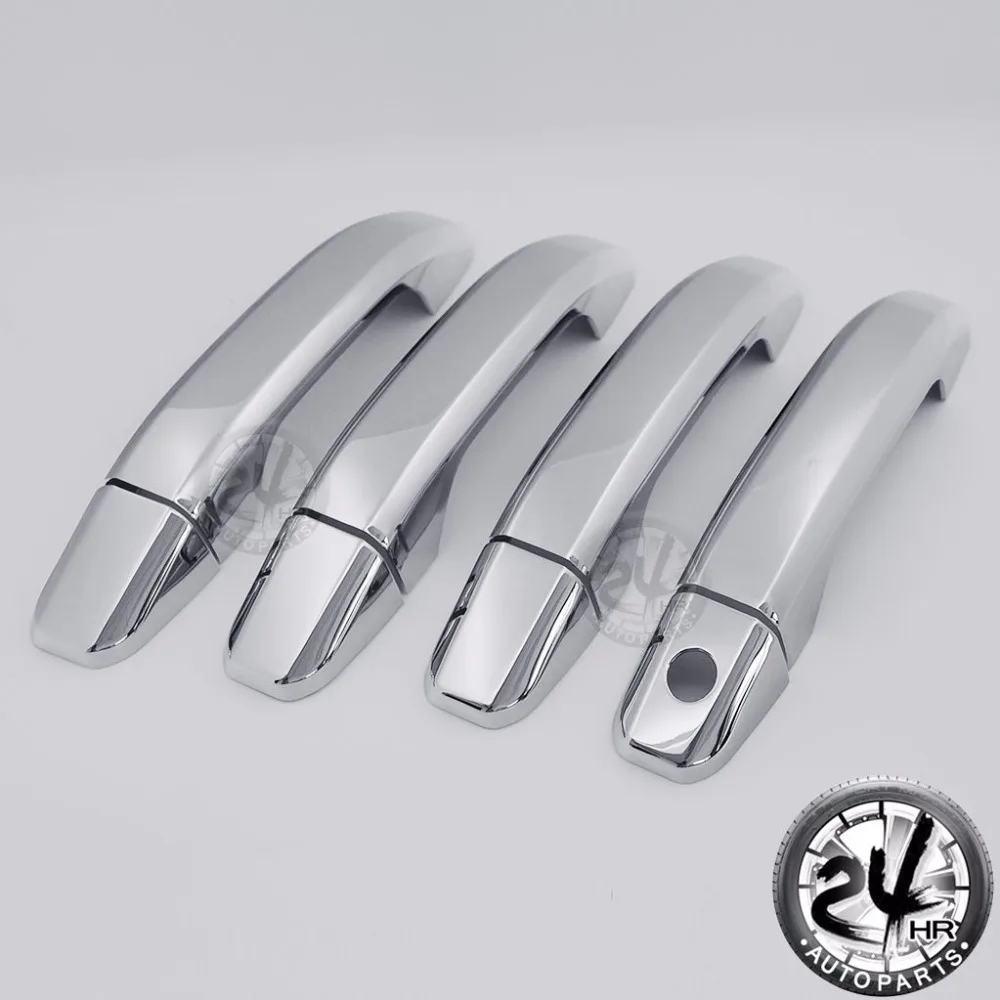 2014-2015 Chevy Silverado Triple Black Chrome plated 4 Door Handle Cover kit 14