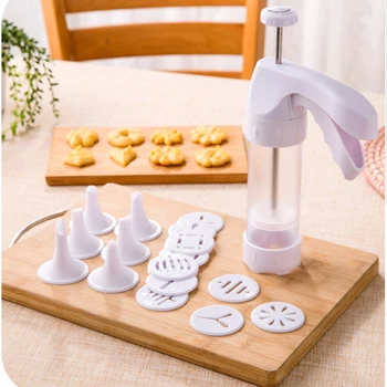 

Hwint Baking pastry Tools Cookie Mold Press Gun+12 Flower Mold+6 Nozzle ABS Plastic Removable Cookies Tools DIY Cookie Tools