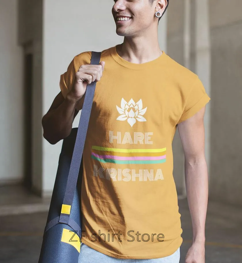 

Hare Krishna Shirt ISKCON Yoga Meditation Sacred Geometry Mens Unisex T-shirt Women T-Shirt Girl Top Tee 100% cotton