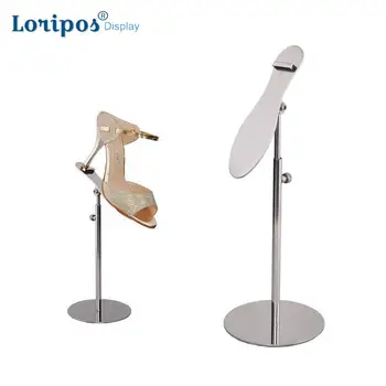 

High Grade Stainless Steel Window Shoe Display Rack Store Shoe Shelf Display Prop Shoes Riser Exhibition Rack Metal Black Silver