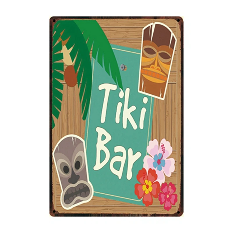 [Kelly66] добро пожаловать в TIKI BAR ALOHA летний лагерь металлическая вывеска Оловянная табличка для домашнего декора настенная живопись 20*30 см размер Dy66 - Цвет: y-2505