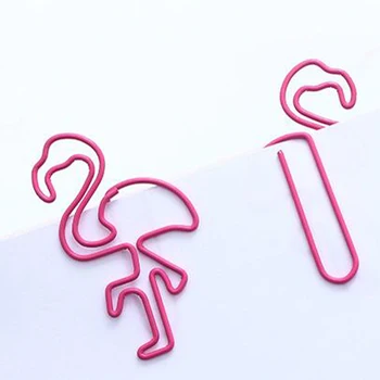 

20pcs/lot Mini Pink Flamingo Metal Clip Paper Clip Bookmark Creative Cute Paper Clip Free Shipping