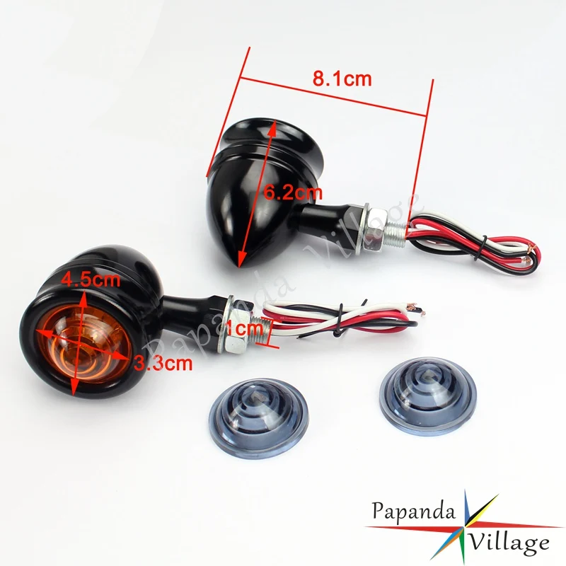 

Black Bullet Turn Signal Indicator LED Blinker Lamp Amber Light for Harley Sportster Dyna Bobber Cafe Racer Yamaha Honda CB