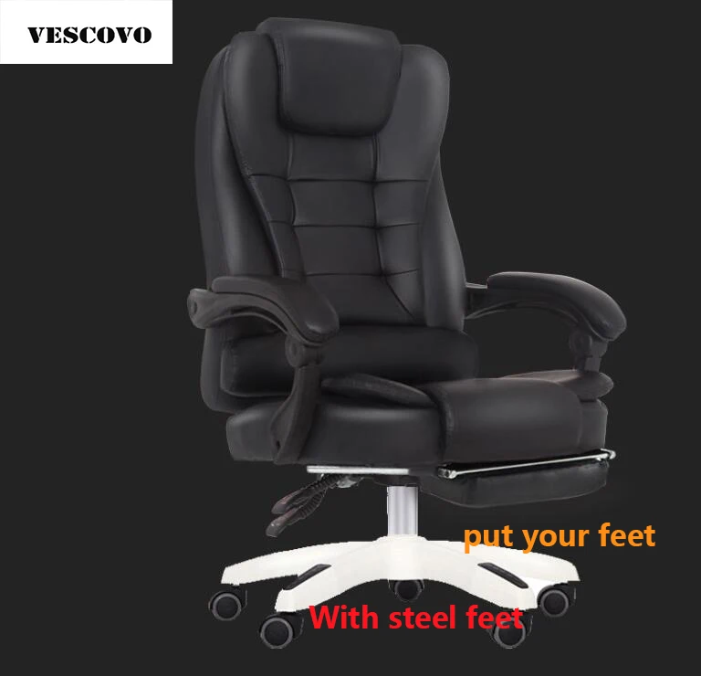 VESCOVO компьютерное кресло черное сиденье массажное кресло босс кресло для офиса - Цвет: Up-grade