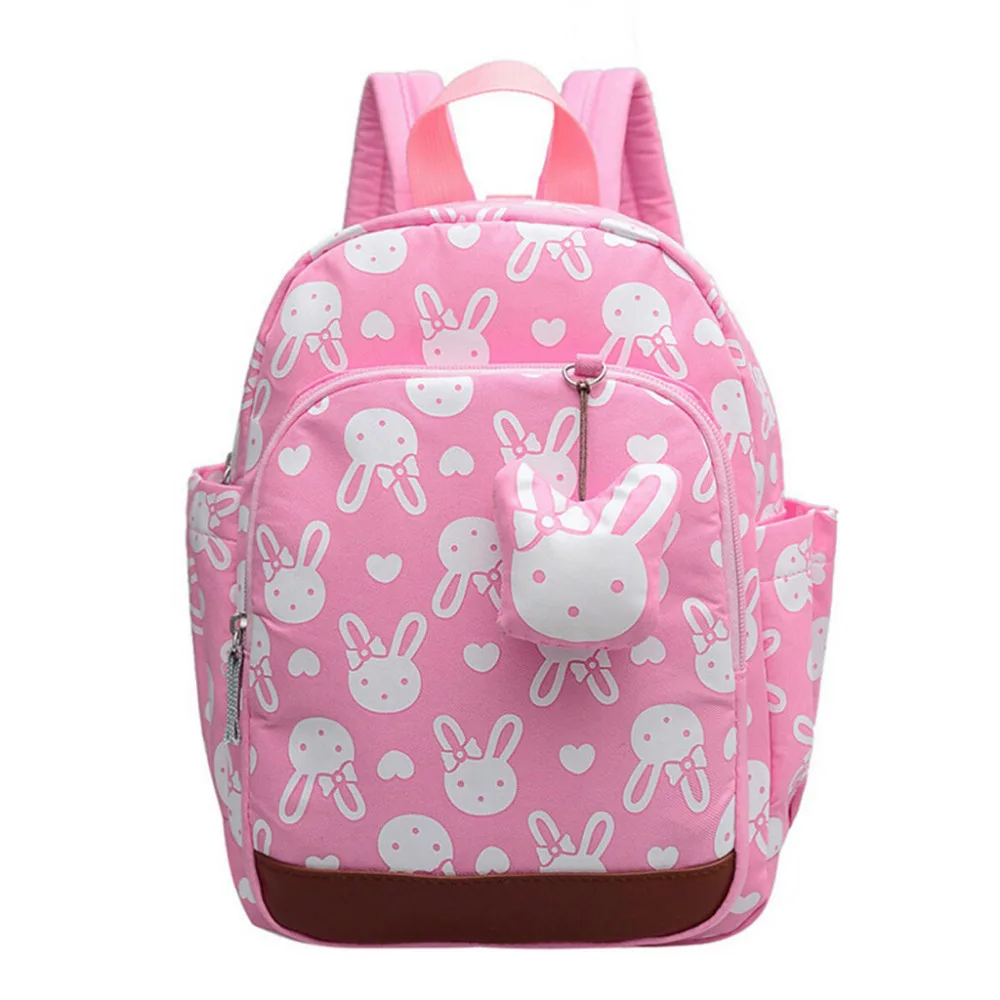 Cute baby kid girl school bag mini cartoon bunny print backpack shoulder bag