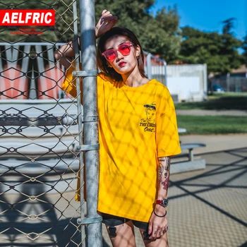 

Aelfric Women Hip Hop T Shirt Character Printed Streetwear Tshirt 2019 Summer O Neck T-Shirts Oversized Harajuku Korea Tops Tees