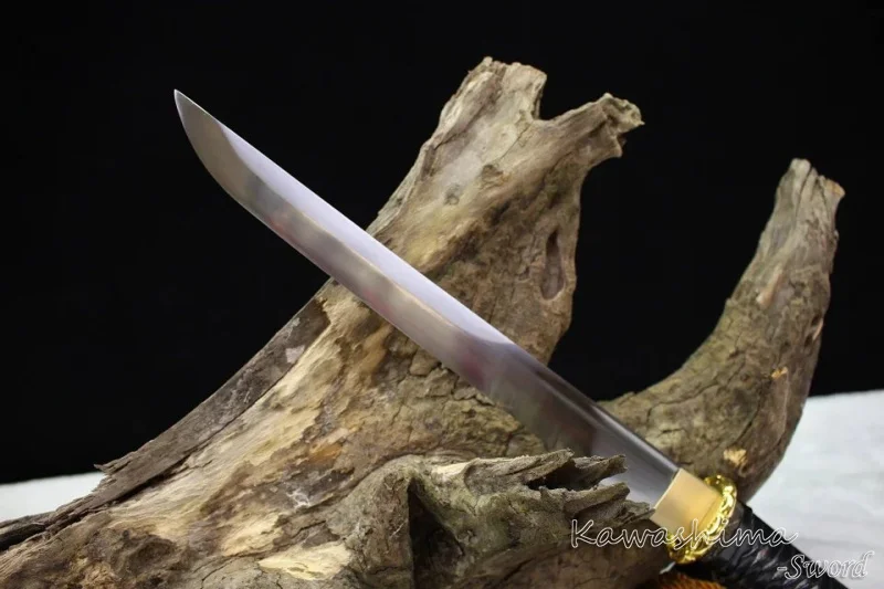 Японский Nihonto Shoto Wakizashi ручной работы 1060 Высокоуглеродистая сталь бамбуковый
