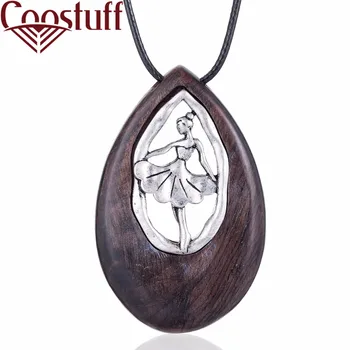 

Vintage Jewelry for Women Long Necklace Wooden Choker Sandalwood Handmade Suspension Female Decoration Women's Handmade Pendant