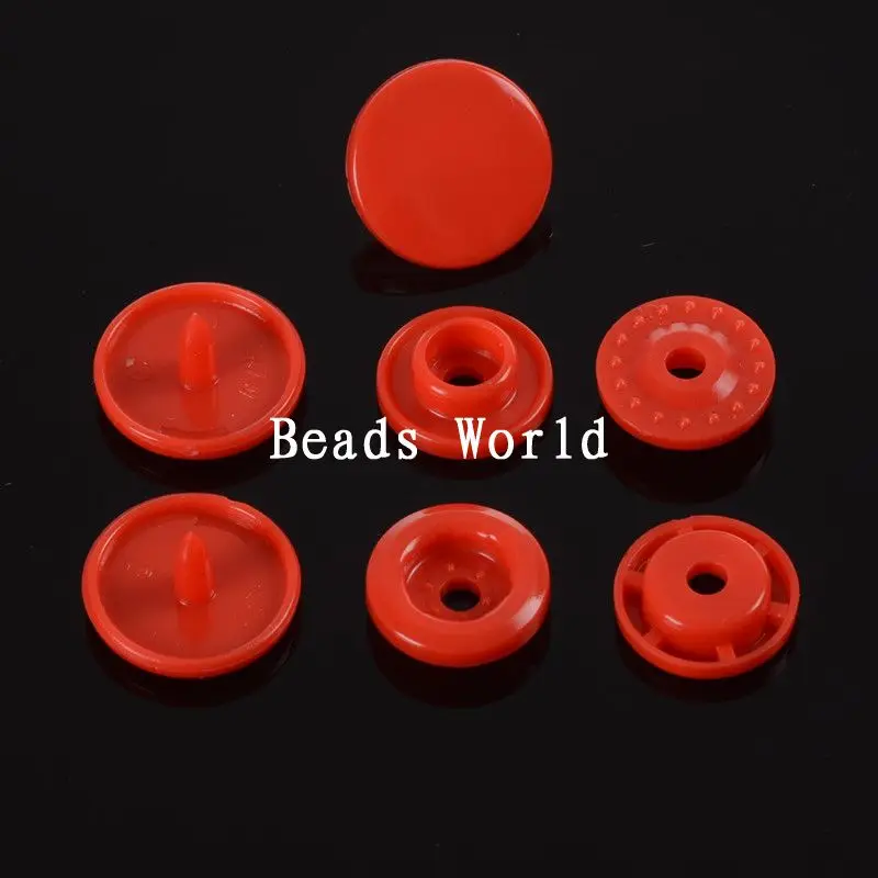 50 Pcs Red Best Snap Button Fastener T5 Buttons For Cloth Diaper Bib